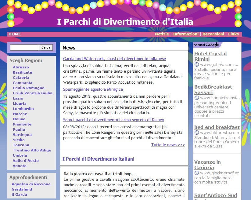 homepage parchi divertimento