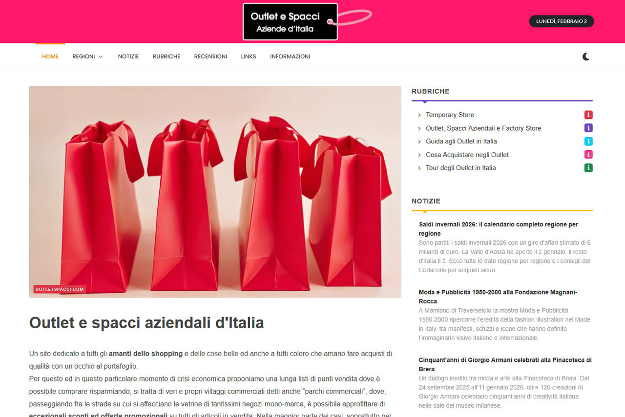 outlet e spacci aziendali